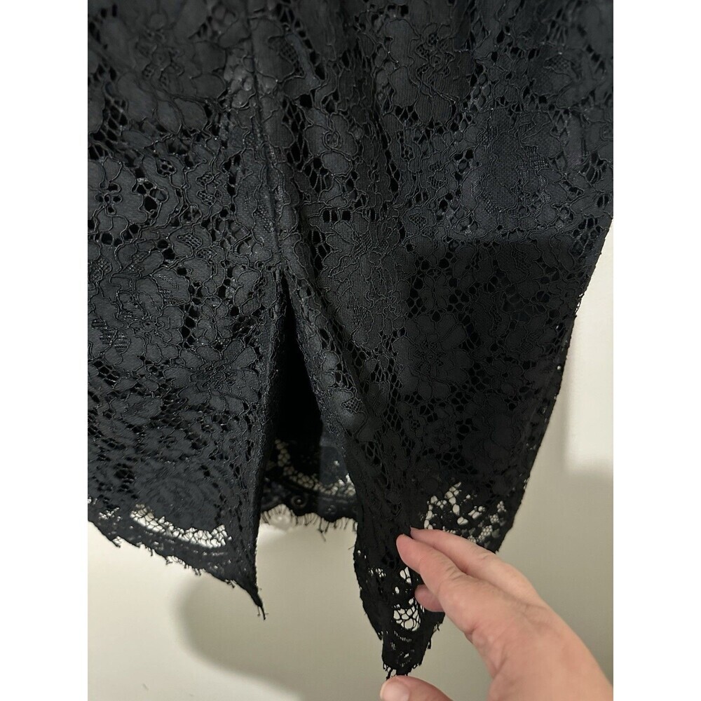 J.Crew Pintucked Pencil Skirt in Black Lace: Size 2 Floral Goth‎ Whimsigoth - Picture 9 of 11